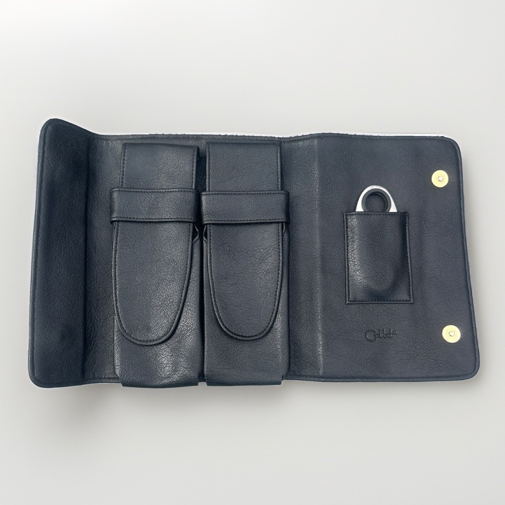 Colibri Leather 4 Cigar Case Holder RARE Spain Black With Original Cutter